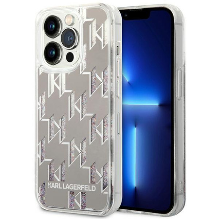 Karl Lagerfeld KLHCP14LLMNMS iPhone 14 Pro 6,1" hardcase srebrny/silver Liquid Glitter Monogram