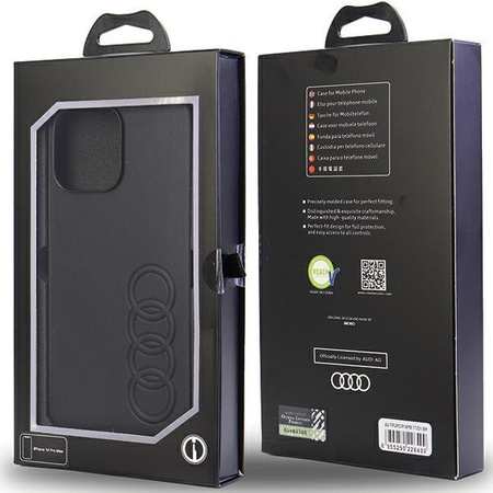 Etui Audi Synthetic Leather na iPhone 14 Pro Max 6.7" - czarne AU-TPUPCIP14PM-TT/D1-BK