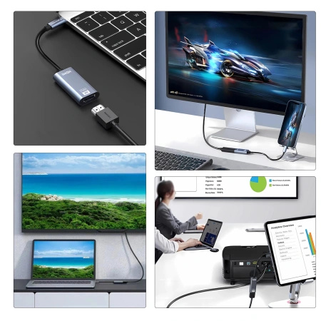 Adapter Wozinsky WACH-01 USB-C - HDMI 4K 60Hz - czarny