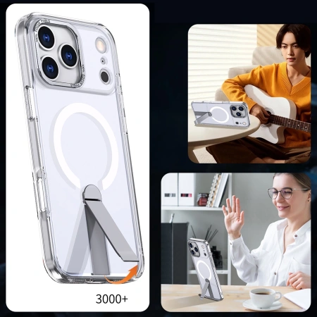 Etui Hybrid Armor X na Samsung Galaxy S25 FE z podstawką kompatybilne z MagSafe - przezroczyste