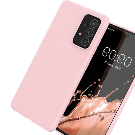 Silicone Case elastyczne silikonowe etui pokrowiec Samsung Galaxy A22 4G różowy