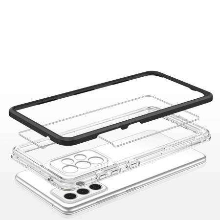 Clear 3in1 etui do Samsung Galaxy A73 żelowy pokrowiec z ramką czarny