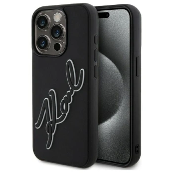 KARL LAGERFELD ETUI HARDCASE DO IPHONE 15 PRO 6.1 3D RUBBER SIGNATURE
