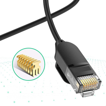 Ugreen kabel przewód internetowy sieciowy Ethernet patchcord RJ45 Cat 6A UTP 1000Mbps 1 m czarny (70332)