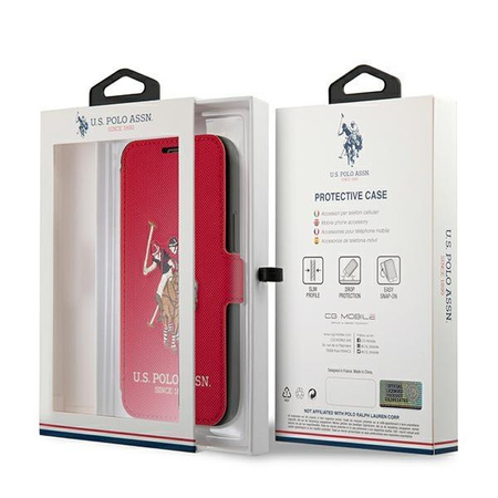 US Polo USFLBKP12SPUGFLRE iPhone 12 mini 5,4" czerwony/red book Polo Embroidery Collection