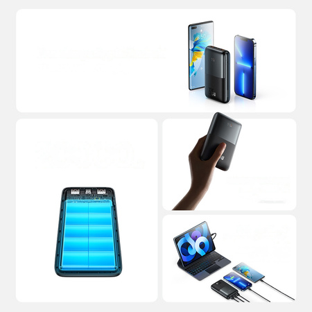 Powerbank Baseus Bipow Pro 20000mAh 22.5W czarny z kablem USB Typu A - USB Typu C 3A 0.3m (PPBD040301)