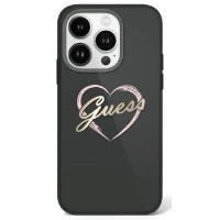 GUESS ETUI HARD CASE DO IPHONE 16 PRO 6.3 BLACK IML HEART Z LOGO DO 4G