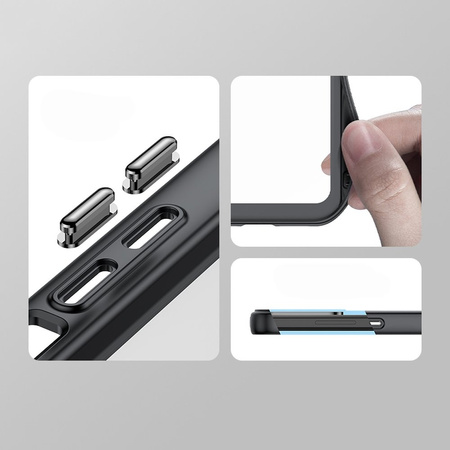 Wzmocnione etui Outer Space z elastyczną ramką do iPhone 15 - czarne