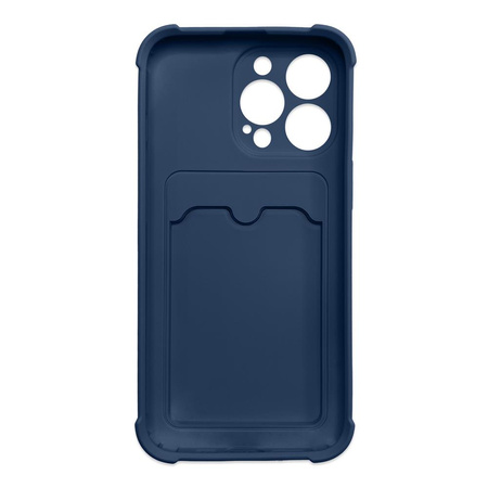 Card Armor Case etui pokrowiec do Xiaomi Redmi 10X 4G / Xiaomi Redmi Note 9 portfel na kartę silikonowe pancerne etui Air Bag granatowy