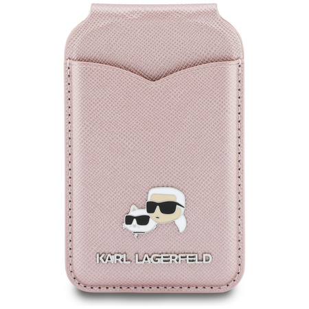 Portfel z lusterkiem Karl Lagerfeld      Stand Mirror MagSafe różowy