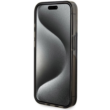 Etui Guess Liquid Glitter Gold Stripes na iPhone 15 Pro - czarne