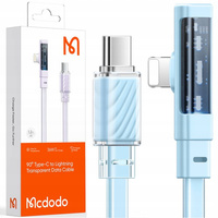 Mcdodo Szybki Kabel Kątowy USB-C Lightning 36W 1,8M Niebieski