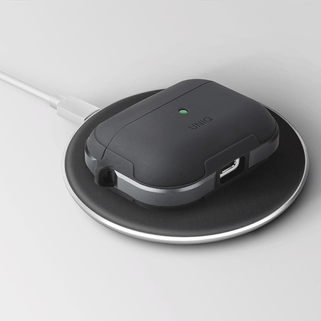 UNIQ ETUI DO AIRPODS PRO CZARNY ANTIMICROBIAL Z TRWAŁYM ZAMKIEM I OCHRONĄ