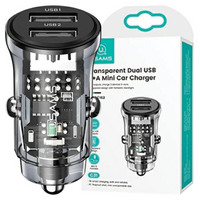USAMS ŁADOWARKA 2XUSB-A 3A DO IPHONE 12 13 14 SAMOCHODOWA SZYBKIE ŁADOWANIE
