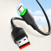 MCDODO KABEL USB-C SZYBKIE ŁADOWANIE DO SAMSUNG XIAOMI TYP C 6A 100W 1M LED CZARNY