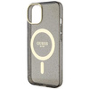 Etui Guess GUHMP14MHCMCGK na iPhone 14 Plus 6.7" - czarne Glitter Gold MagSafe