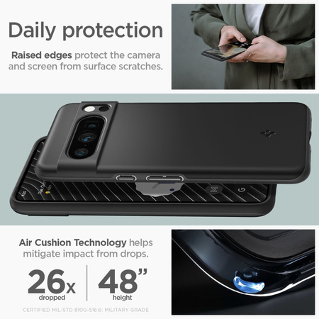 SPIGEN POKROWIEC THIN FIT DO GOOGLE PIXEL 8 PRO Z ELEGANCKIM WYKOŃCZENIEM