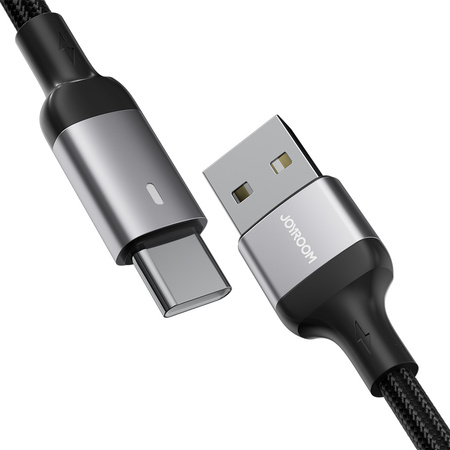 Joyroom kabel USB - USB C 3A do szybkiego ładowania i transferu danych A10 Series 1,2 m czarny (S-UC027A10)