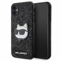 Etui Karl Lagerfeld KLHCN61G2CPK na iPhone 11 / Xr - czarne Glitter Choupette Patch