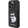 Etui Karl Lagerfeld Saffiano Cardslots and Stand Monogram Choupette do iPhone 15 Pro - czarne