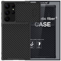 Nillkin Synthetic Fiber S Case etui Samsung Galaxy S23 Ultra pokrowiec osłona na aparat czarne
