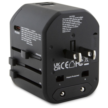 TUMI TUTA20WMSLK Travel Adapter 20W      USB-C / 2xUSB-A czarny/black