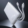 Powerbank Baseus Airpow Lite 10000mAh 22,5W z wbudowanymi kablami USB-C i Lightning - biały