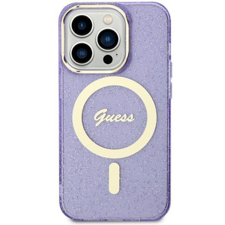Etui Guess GUHMN61HCMCGU na iPhone 11 / Xr purpurowy/purple hardcase Glitter Gold MagSafe