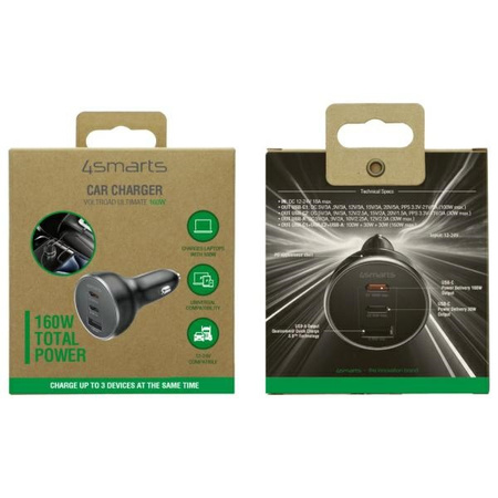 4SMARTS ŁADOWARKA SAMOCHODOWA VOLTROAD 160W DO SAMOCHODU Z GNIJEM USB