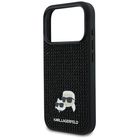 Etui Karl Lagerfeld Rhinestones          Karl&Choupette Pin do iPhone 17 Pro czarny
