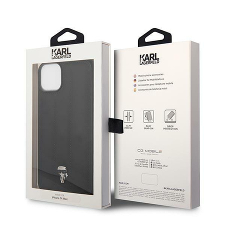 Etui Karl Lagerfeld KLHCP14MPSQPK na iPhone 14 Plus hardcase - czarne Puffy Ikonik Pin