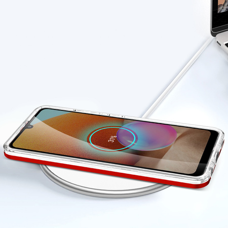 Clear 3in1 etui do Samsung Galaxy A72 4G żelowy pokrowiec z ramką czerwony