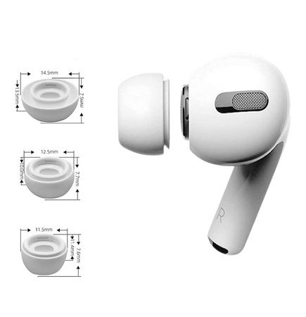 TECH-PROTECT EAR TIPS 3-PACK DO APPLE AIRPODS PRO 1 2 LEPSZA JAKOŚĆ DŹWIĘKU