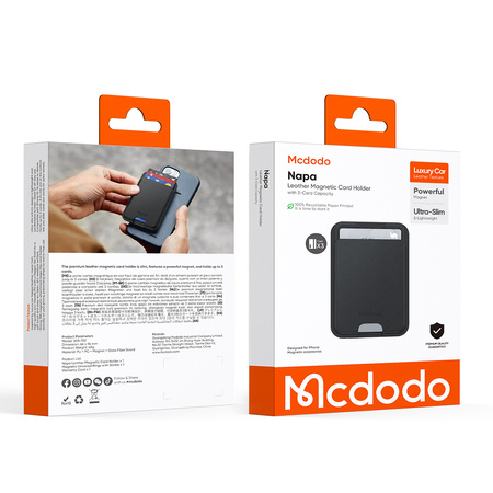 MCDODO PORTFEL ETUI NA KARTY KREDYTOWE PŁATNICZE MAGSAFE DO TELEFONU SKÓRA