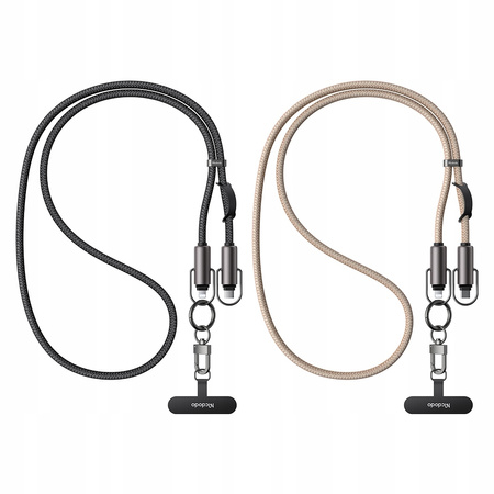 MCDODO SMYCZ DO TELEFONU NA SZYJE WKŁADKA CROSSBODY CZARNA KABEL DO IPHONE