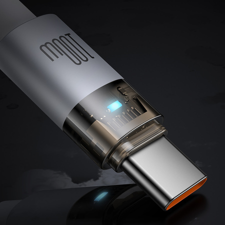 MCDODO KABEL USB-C SZYBKIE ŁADOWANIE USB TYP C 5A 100W 1M LED BIAŁY