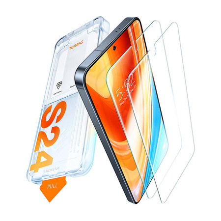TORRAS SZKŁO HARTOWANE DO SAMSUNG S24+ WYSOKA ODPORNOŚĆ ZESTAW INSTALACYJNY