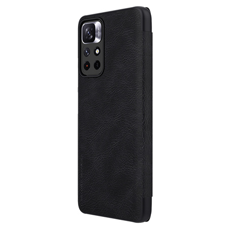 Nillkin Qin Case etui do Xiaomi Redmi Note 11T 5G / Note 11S 5G / Note 11 5G (China) / Poco M4 Pro 5G osłona na aparat kabura pokrowiec obudowa z klapką czarny