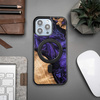 Etui z drewna i żywicy na iPhone 15 Pro Max MagSafe Bewood Unique Violet - fioletowo-czarne