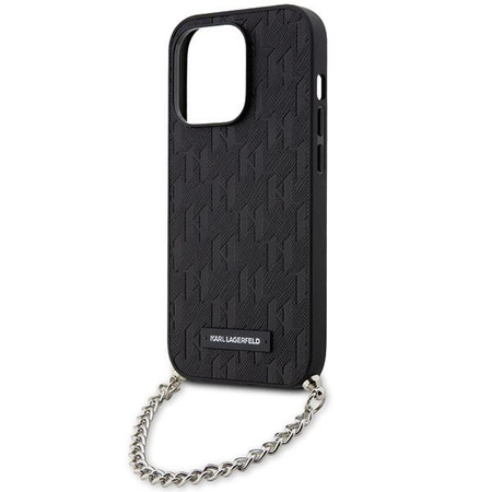 Etui Karl Lagerfeld Saffiano Monogram Chain KLHCP14XSACKLHPK na iPhone 14 Pro Max - czarne