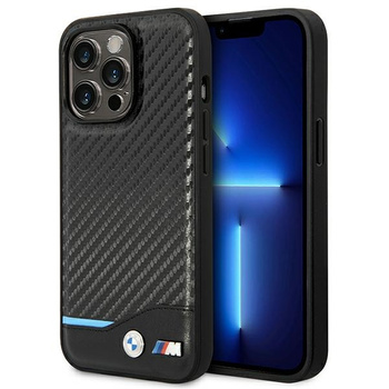 BMW ETUI LEATHER CARBON DO IPHONE 14 PRO 6.1 OCHRONNE HARDCASE DESIGN