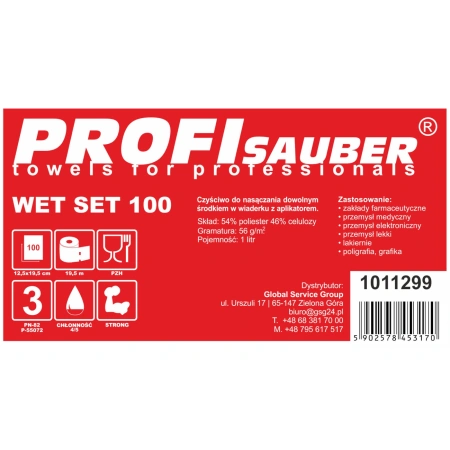 PROFISAUBER WET SET 100 ŚCIERECZKI DO KOMPUTERA I ELEKTRONIKI Z DOZOWNIKIEM
