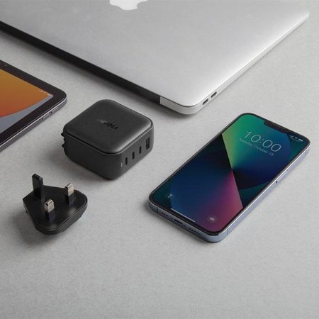 ENERGEA ład. siec. 1xUSB+2xUSB-CPD-PPS-QC 3.0 66W 2C1A czarny/black US+EU Travelite GAN66
