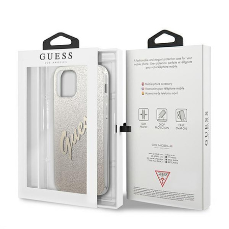 Guess GUHCP12LPCUGLSGO iPhone 12 Pro Max 6,7" złoty/gold hardcase Glitter Gradient Script