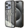 Etui Guess Liquid Glitter Gold Stripes na iPhone 15 Pro Max - czarne
