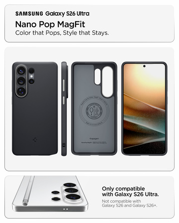 Spigen Nano Pop MagSafe, black sesame - Samsung Galaxy S26 Ultra
