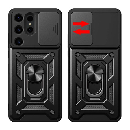 Etui Hybrid Armor Camshield do Samsung Galaxy S24 Ultra pancerne z osłoną na aparat - czarne