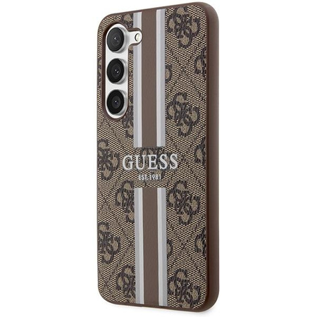 Etui Guess GUHCS23SP4RPSW S23 S911 - brązowe 4G Printed Stripe