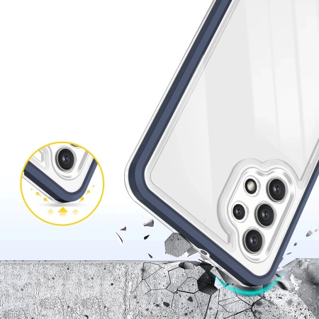 HURTEL CLEAR 3IN1 ETUI DO SAMSUNG GALAXY A72 4G POKROWIEC ŻELOWY Z RAMKĄ