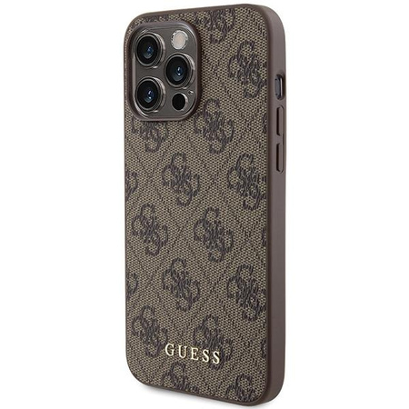 Etui Guess 4G Metal Gold Logo na iPhone 15 Pro Max - brązowe